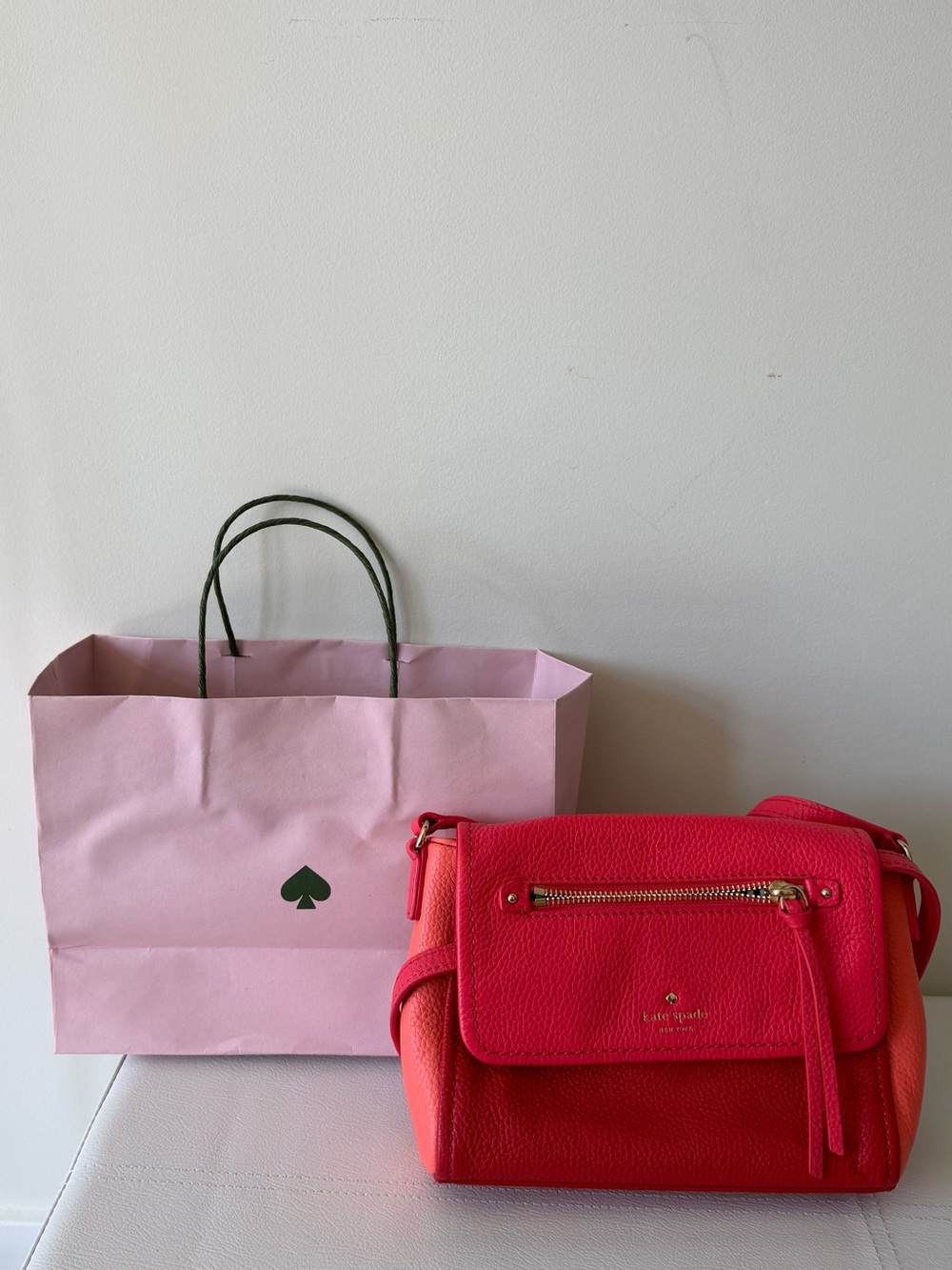 kate spade Pink and Red Convertible Crossbody Bag